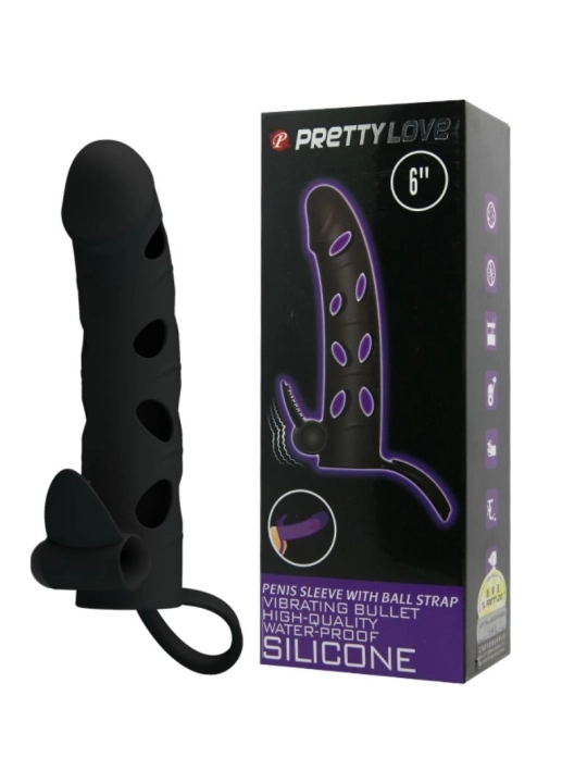 Silikonhülle mit Vibration 15.2 cm von Pretty Love Male