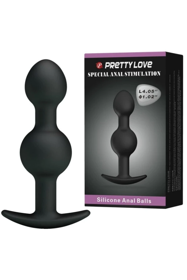 Silikon Analkugeln mit Spezieller Stimulation 10.3 cm Schwarz von Pretty Love Bottom