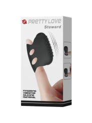 Flirtation Steward Schwarzer Vibrations-Fingerhut von Pretty Love Flirtation