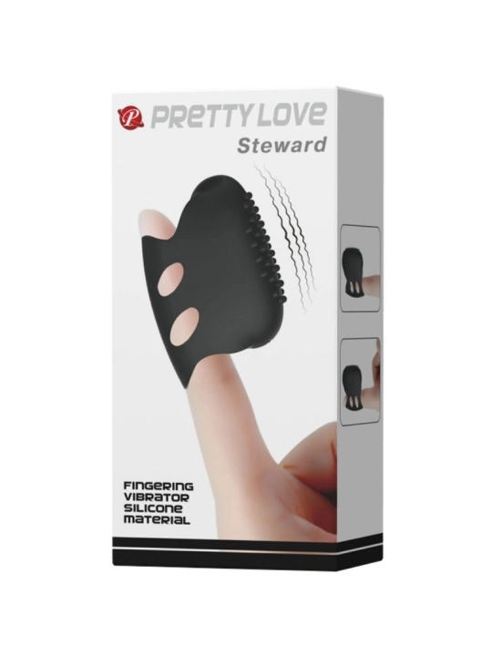 Flirtation Steward Schwarzer Vibrations-Fingerhut von Pretty Love Flirtation