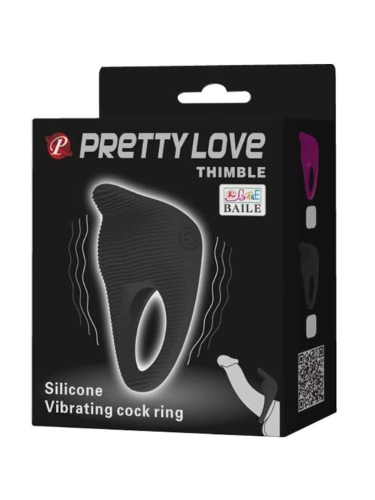 Thimble Vibratorring Schwarz von Pretty Love Male