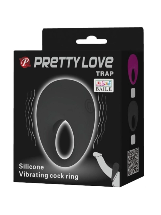 Trap Vibratorring Schwarz von Pretty Love Male