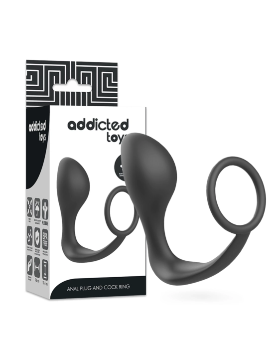 Analplug mit Schwarzem Silikonring von Addicted Toys