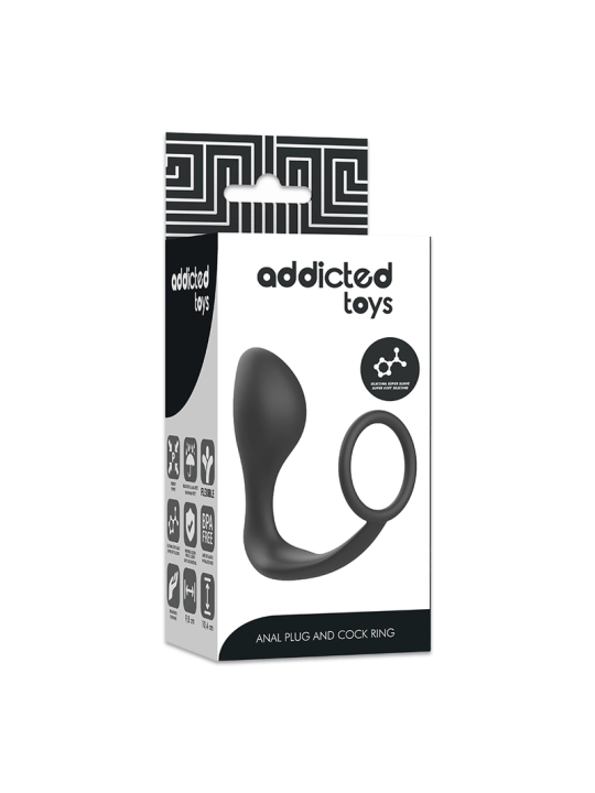 Analplug mit Schwarzem Silikonring von Addicted Toys