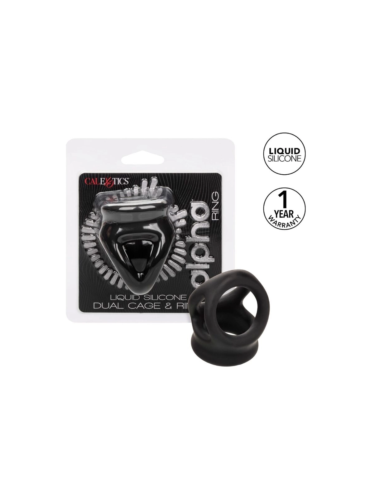 Alpha Dual Cage Ring Schwarz von Calexotics