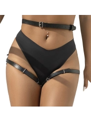 Leder Taille und Bein Harness Schwarz One Size (S-L) von Subblime Fetish