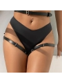 Leder Taille und Bein Harness Schwarz One Size (S-L) von Subblime Fetish