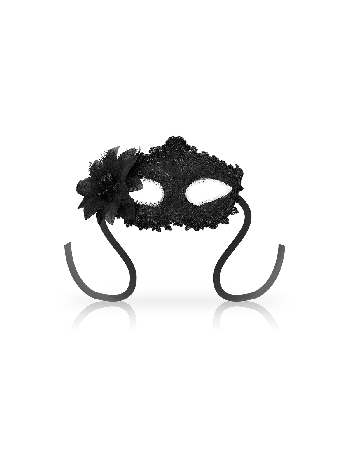 Antizaz-Masken Seitliche Blume im Venezianischen Stil - Schwarz von Ohmama Masks