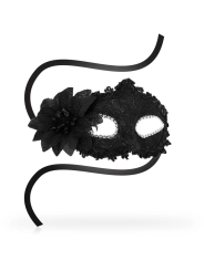 Antizaz-Masken Seitliche Blume im Venezianischen Stil - Schwarz von Ohmama Masks