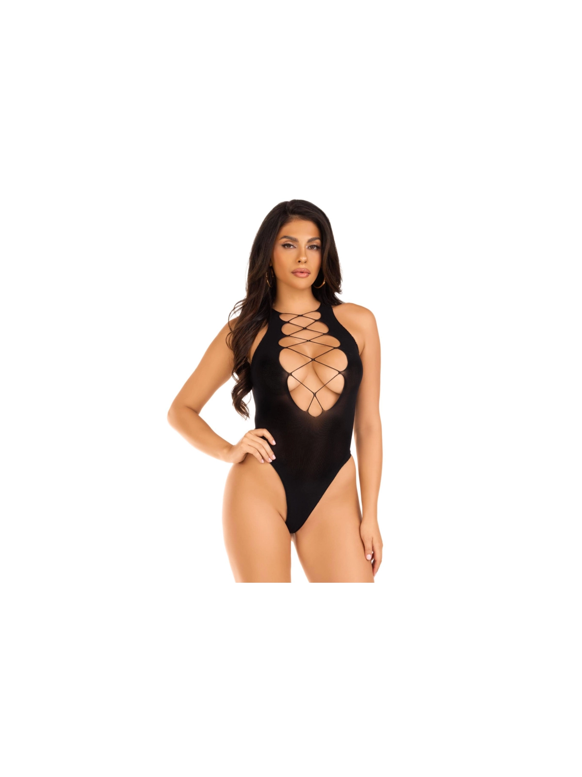 Bad Rmelloser Bodysuit Schwarz von Leg Avenue Bodystockings