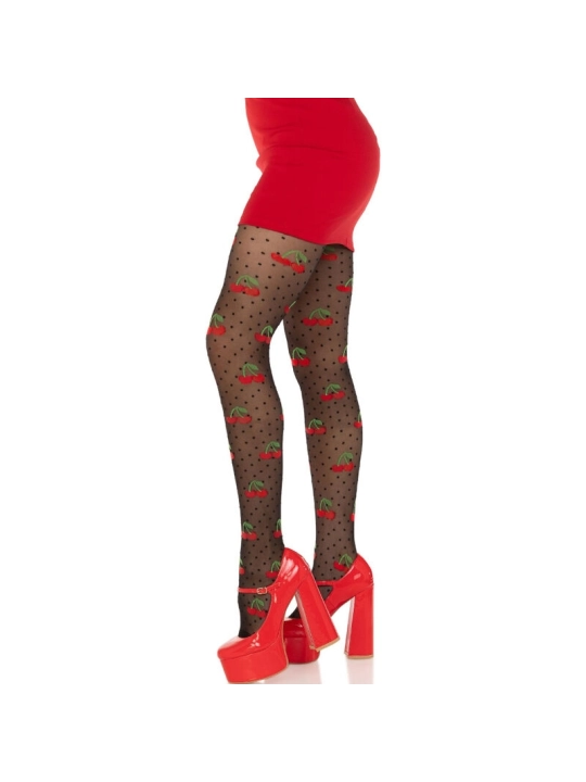 Schwarze Kirschmutzfänge Strümpfe von Leg Avenue Hosiery