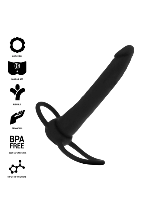 Cobi Onyx Anal Dildo mit Schwanz- und Hodenring 13 cm Silikon von Mythology Fantasy Dildo