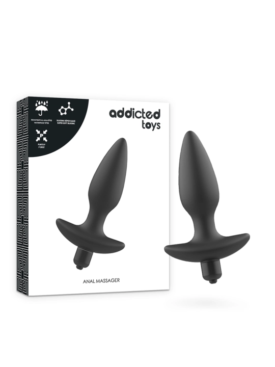 Massager Plug Anal mit Vibration Schwarz von Addicted Toys