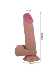 Realistischer Dildo der Sliding Skin-Serie mit Sliding Skin-Saugnapf Braun 20,5 cm von Pretty Love High Grade