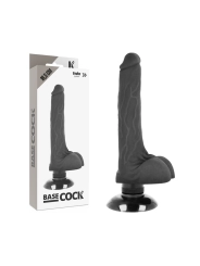 Realistischer Vibrator 2-1 Schwarz 18.5 cm -O- 4 cm von Basecock