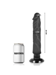 Realistischer Vibrator 2-1 Schwarz 20 cm -O- 4 cm von Basecock