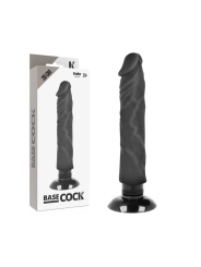 Realistischer Vibrator 2-1 Schwarz 20 cm -O- 4 cm von Basecock