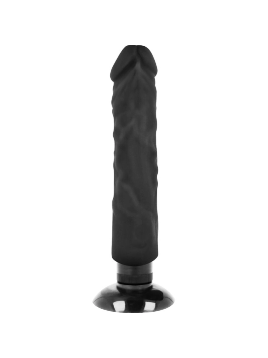 Realistischer Vibrator 2-1 Schwarz 20 cm -O- 4 cm von Basecock