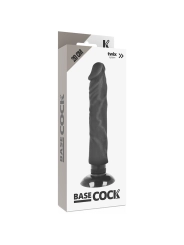 Realistischer Vibrator 2-1 Schwarz 20 cm -O- 4 cm von Basecock