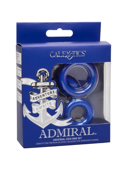 Admiral Cock Ring Set Blau von Calexotics