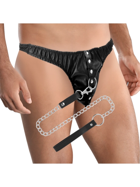 Submission-Tanga mit Metallkette von Darkness Bondage