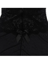 BABYDOLL-TÜLLSTOFF MIT SPITZE UND BLUMENDETAIL SCHWARZ VON SUBBLIME