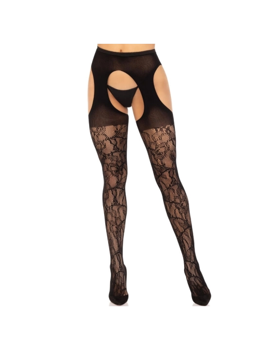 Strapsstrümpfe aus Spitze Schwarz von Leg Avenue Hosiery