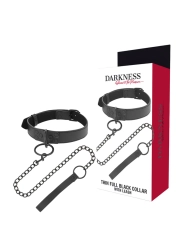 Schwarze Halskette mit Kette von Darkness Bondage