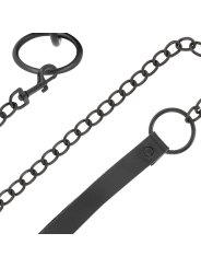 Schwarze Halskette mit Kette von Darkness Bondage