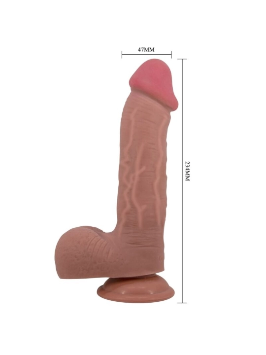 Realistischer Dildo der Sliding Skin-Serie mit Sliding Skin-Saugnapf Braun 23,4 cm von Pretty Love High Grade