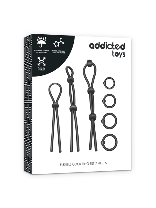 Flexibles Silikon-Cockring-Set 7-Teilig von Addicted Toys