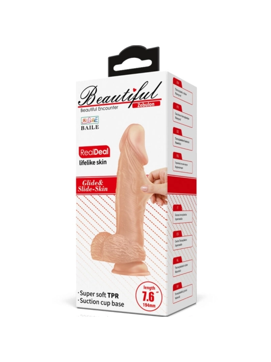 Schöne Begegnung Zebulon Flexibler Realistischer Dildo 19.4 cm Natürlich von Baile Dildos