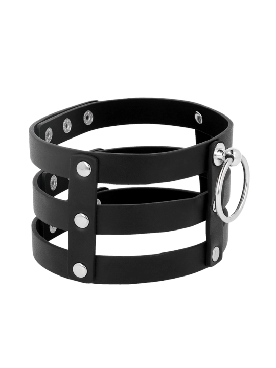 Veganes Leder-Halsband im Fetisch-Stil von Coquette Accessories