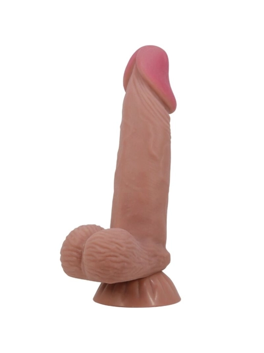 Sliding Skin Series Realistischer Dildo mit Schiebendem Braunen Beigesaugnapf 19,4 cm von Pretty Love High Grade