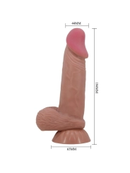 Sliding Skin Series Realistischer Dildo mit Schiebendem Braunen Beigesaugnapf 19,4 cm von Pretty Love High Grade