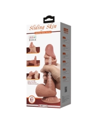 Sliding Skin Series Realistischer Dildo mit Schiebendem Braunen Beigesaugnapf 19,4 cm von Pretty Love High Grade