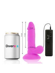 Flexibler Vibrierender Dildo Lila 17 cm -O- 3.3 cm von Diversia