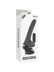 Realistischer Vibrator mit Fernbedienbares Schwarz mit Hoden 20 cm -O- 4 cm von Basecock