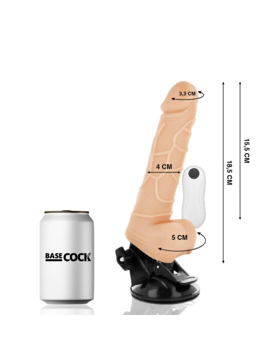 Realistischer Natürlicher mit Fernbedienbares Vibrator 18.5 cm -O- 4cm von Basecock