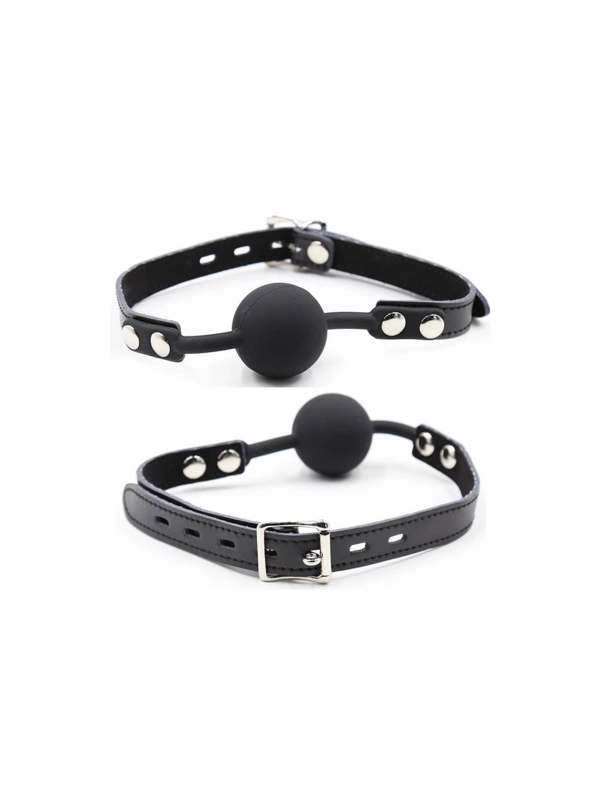 Silikon-Ballgag mit Ledergürtel (VORHÄNGESCHLOSS Inklusive) von Ohmama Fetish