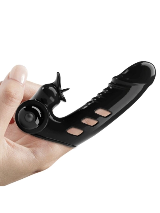 Corbin Schwarze Vibrator-Fingerabdeckung von Pretty Love Male