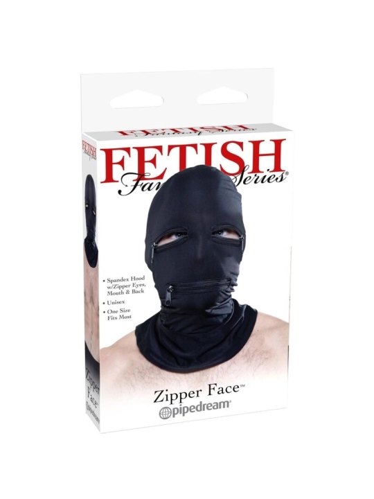 Kapuze mit Reissverschlüssen Schwarz von Fetish Fantasy Series