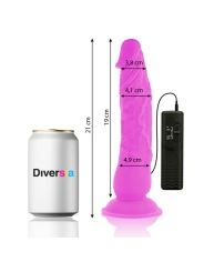 Flexibler Vibrierender Dildo Lila 21 cm -O- 4.9 cm von Diversia