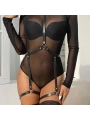 Körperharness aus Leder, Schwarz, One Size (S-L) von Subblime Fetish