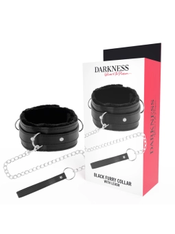 Bequeme Halskette mit Kunstlederkette von Darkness Bondage