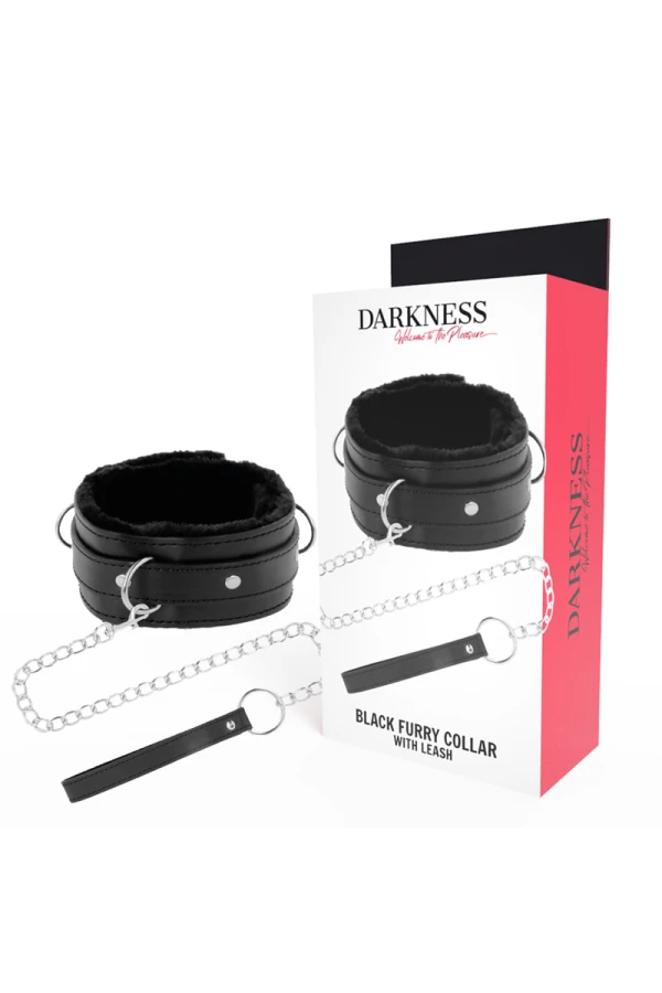 Bequeme Halskette mit Kunstlederkette von Darkness Bondage