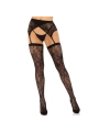 Spitzen-Oberteilhöchste & Gartergürtel Schwarz von Leg Avenue Hosiery