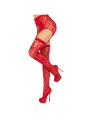 SPITZEN-OUVERTSTRUMPFHOSE ROT ONE SIZE (S-L) VON LEG AVENUE