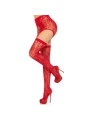 SPITZEN-OUVERTSTRUMPFHOSE ROT ONE SIZE (S-L) VON LEG AVENUE