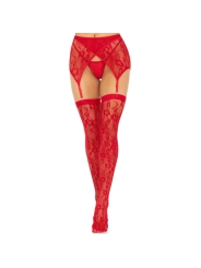 SPITZEN-OUVERTSTRUMPFHOSE ROT ONE SIZE (S-L) VON LEG AVENUE